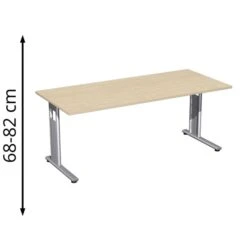 Geramöbel Schreibtisch Flex S-617146-AS, Ahorn, Höhenverstellbar, 180 X 68-82 X 80cm