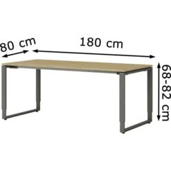 Röhr Schreibtisch Objekt.pur, Eiche Massivholz, Höhenverstellbar, 180 X 68-82 X 80cm -Geschäft Für Bürobedarf 01db9802ab2c764c7a19a74d211088a8d0a5896d schreibtisch roehr objekt.pur eiche massivholz