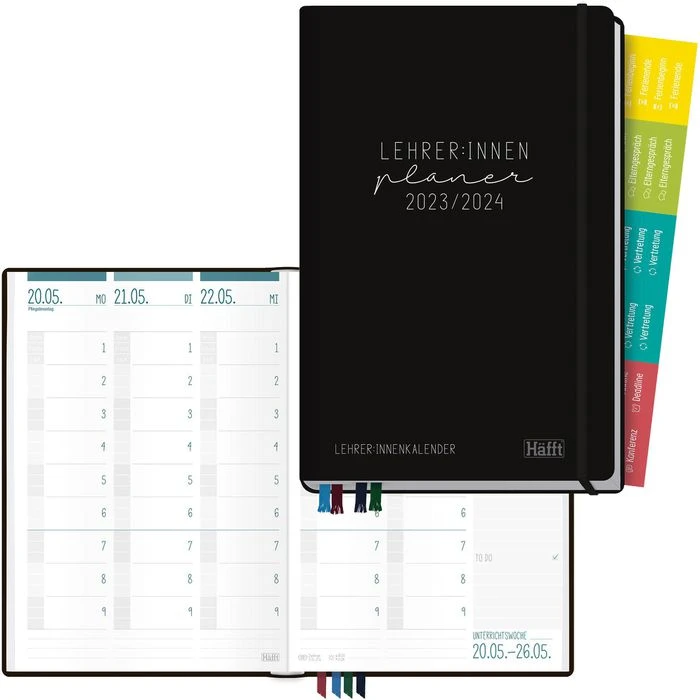 Häfft Lehrerkalender Black Edition, 1 Woche Auf 2 Seiten, A5+ 3 Häfft Lehrerkalender Black Edition, 1 Woche Auf 2 Seiten, A5+
