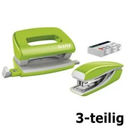 Leitz Heftgerät 5561-20-54, NeXXt WOW Mini, Set, 3-teilig, Grün Metallic