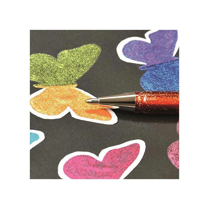 Pentel Gelschreiber Hybrid Dual Metallic K110-4COL, 0,5mm, Glitzer-Effekt-Gel Ergibt 8 Farben, 4 Stück 6 Pentel Gelschreiber Hybrid Dual Metallic K110-4COL, 0,5mm, Glitzer-Effekt-Gel Ergibt 8 Farben, 4 Stück – Bild 4