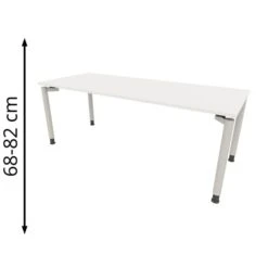 Fm-Büromöbel Schreibtisch Fastline Fm11, Höhenverstellbar, 200 X 68-82 X 80cm, Diamantweiß
