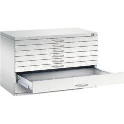 CP-Möbel Planschrank Serie 7101-200, DIN A1, 8 Schübe, 110 X 76 X 76,5 Cm, Lichtgrau