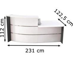 Kerkmann Empfangstheke Bari 3563, Weiß / Weiß, 231 X 112 X 122,5cm, Bogentheke Mit Anbautisch -Geschäft Für Bürobedarf 0ade0fa0ed433b694a6181145c7cdc331d7d533a empfangstheke kerkmann bari 3563 weiss weiss