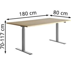 Topstar Schreibtisch E-Table,TTS18080GA, Elektrisch Höhenverst., 180 X 70-120 X 80cm, Ahorn -Geschäft Für Bürobedarf 0e0db5ebd6809231d78f014eeac992989ea94afe schreibtisch topstar e table tts18080ga