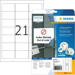 Herma Movables 5074 Etiketten Weiß 63.5 X 38.1mm