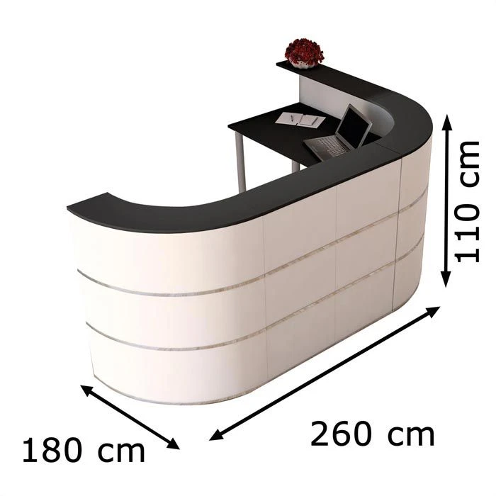 Kerkmann Empfangstheke Cento 6, 3855, Weiß / Anthrazit, 260 X 110 X 180cm, Winkeltheke 6 Kerkmann Empfangstheke Cento 6, 3855, Weiß / Anthrazit, 260 X 110 X 180cm, Winkeltheke – Bild 4