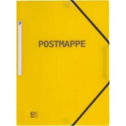 Oxford Postmappe 400102220, A4, Gelb, Aus Kunststoff, 3 Einschlagklappen, Gummizug