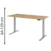 Hammerbacher Schreibtisch XDKB 19, Asteiche, Elektrisch Höhenverstellbar, 180 X 64-129 X 80cm