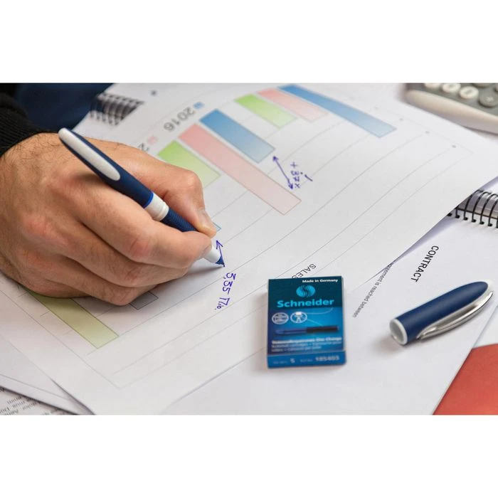 Schneider® Schneider Tintenrollermine One Change 185403, Strichbreite 0,6 Mm, Schreibfarbe Blau, 5 Stück 6 Schneider® Schneider Tintenrollermine One Change 185403, Strichbreite 0,6 Mm, Schreibfarbe Blau, 5 Stück – Bild 5