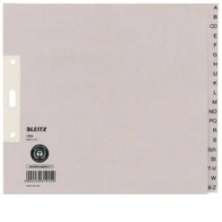 Leitz 1200-00-85 Papier Register, A-Z, A4-halbe Höhe Überbreite, 20-teilig, Grau