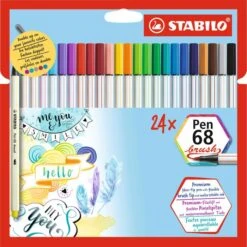 Stabilo Brush-Pen Pen 68 Brush, 568/24-211, Farbig Sortiert, Pinselspitze Flexibel, 24 Stück