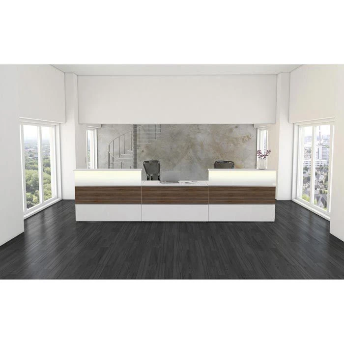 Kerkmann Empfangstheke Atlantis 3302, Nussbaum / Weiß, 135 X 108 X 92, Grundtheke Gerade 4 Kerkmann Empfangstheke Atlantis 3302, Nussbaum / Weiß, 135 X 108 X 92, Grundtheke Gerade – Bild 2