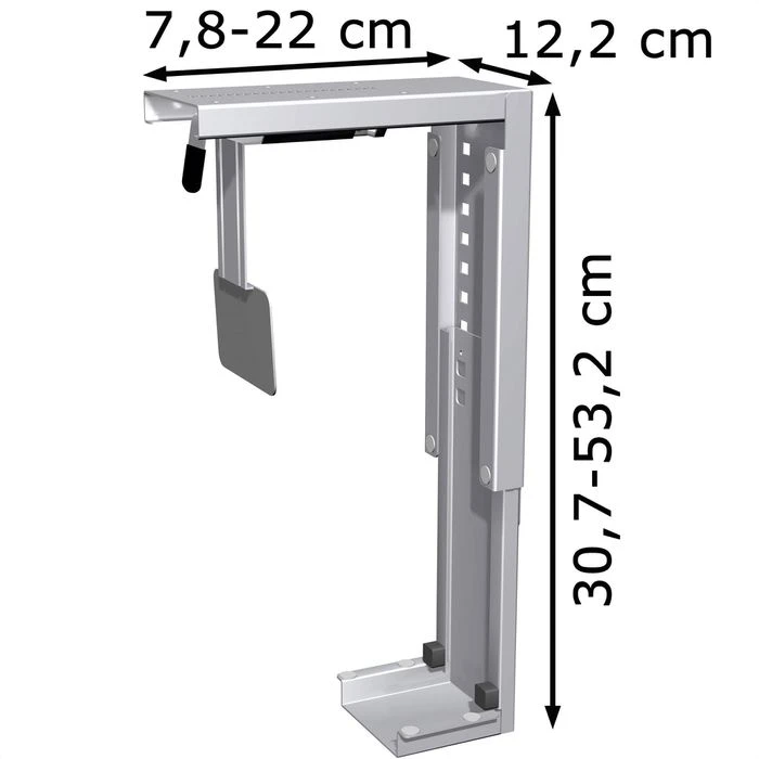 PC-Halterung Geramöbel Zum Unterbau Für Schreibtische, Silber 5 PC-Halterung Geramöbel Zum Unterbau Für Schreibtische, Silber – Bild 3