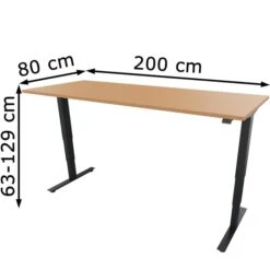 Fm-Büromöbel Schreibtisch Move 2.0, Buche, Elektrisch Höhenverstellbar, 200 X 63-129 X 80cm -Geschäft Für Bürobedarf 2541e60dc62194fb707ce1c72afc9f7bb23b8600 schreibtisch fm bueromoebel move 2.0 buche