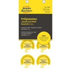 Zweckform Prüfplaketten 7908 Geprüft Nach DGUV Vo3, 20XX Gelb, Ø 30mm, Aus Vinyl, 80 Stück Individuell 8 Zweckform Prüfplaketten 7908 Geprüft Nach DGUV Vo3, 20XX Gelb, Ø 30mm, Aus Vinyl, 80 Stück Individuell -Geschäft Für Bürobedarf 28741c8226285d317df56f3f9212e25e25b0d54f pruefplaketten zweckform 7908 geprueft nach dguv vo3