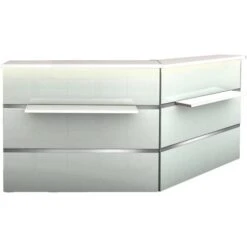 Kerkmann Empfangstheke Atlantis, Weiß / Weiß, 241 X 110 X 170cm, Winkeltheke