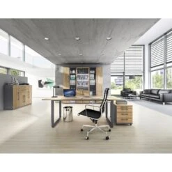 Röhr Schreibtisch Objekt.pur, Eiche Massivholz, Höhenverstellbar, 180 X 68-82 X 80cm -Geschäft Für Bürobedarf 2d5a5742c64c3fb25b1e32dde01b0a8df1803762 schreibtisch roehr objekt.pur eiche massivholz