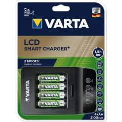 Varta Akku-Ladegerät LCD Smart Charger+ 57684, Für 4 NiMH Akkus, Inkl. 4 Akkus -Geschäft Für Bürobedarf 2fac2f486aa69fcf5b39a14f521d5ad6f0db05d3 akku ladegeraet varta lcd smart charger plus 57684