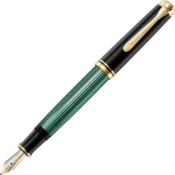 Pelikan Füller Souverän M600, 980029, Schwarz/grün, 14 Karat Bicolor-Goldfeder, Feder M 3 Pelikan Füller Souverän M600, 980029, Schwarz/grün, 14 Karat Bicolor-Goldfeder, Feder M