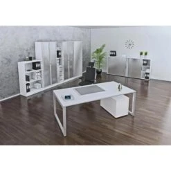 Hammerbacher Schreibtisch R-Serie, Weiß, Höhenverstellbar, 200 X 65-85 X 100cm -Geschäft Für Bürobedarf 3739febfe88a1e54a3316235b6c9b5aa66c758e9 schreibtisch hammerbacher r serie weiss