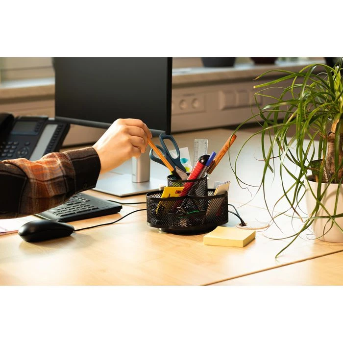 Böttcher-AG Stiftehalter Mesh Line, Drehbar, Metalldraht, 7 Fächer, Schwarz 7 Böttcher-AG Stiftehalter Mesh Line, Drehbar, Metalldraht, 7 Fächer, Schwarz – Bild 5