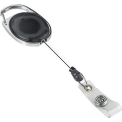 Geschäft Für Bürobedarf 38 Böttcher-AG Ausweishalter Metall / Kunststoff, Jojo Mit Clip, Schwarz