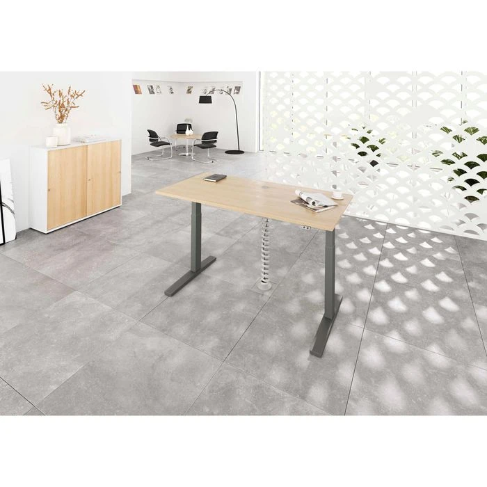 Hammerbacher Schreibtisch XMKA 19, Eiche, Elektrisch Höhenverstellbar, 180 X 70-120 X 80cm 7 Hammerbacher Schreibtisch XMKA 19, Eiche, Elektrisch Höhenverstellbar, 180 X 70-120 X 80cm – Bild 5