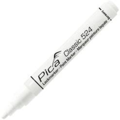 Pica Lackmarker Classic, 524/52, Weiß, Industriemarker, Rundspitze, Strichbreite 2 - 4 Mm
