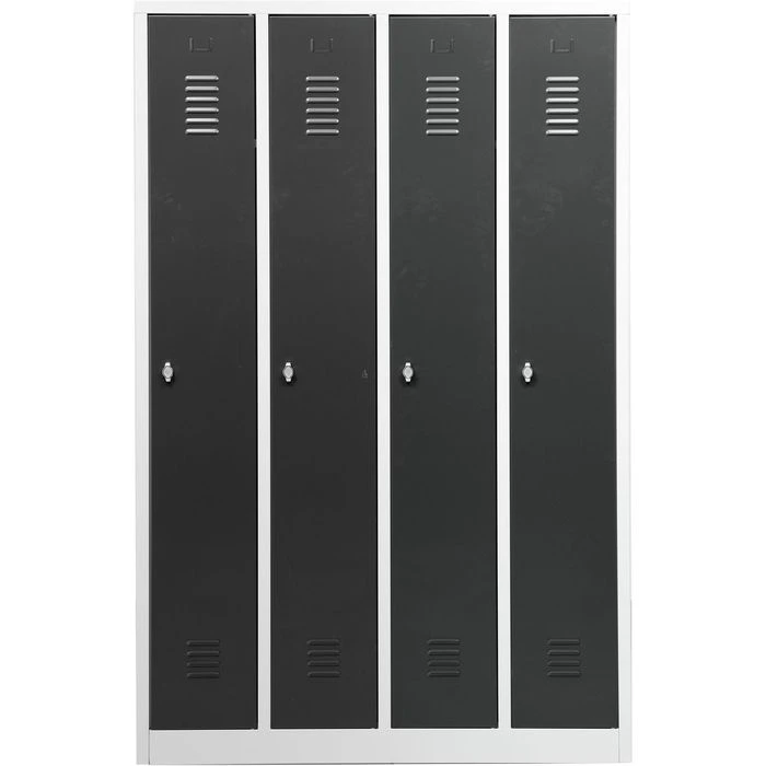 G-Office Spind WRC/4.18117, Drehriegelschloss, 4 Abteile Mit Sockel, BxT: 117 X 50cm, Anthrazit 6 G-Office Spind WRC/4.18117, Drehriegelschloss, 4 Abteile Mit Sockel, BxT: 117 X 50cm, Anthrazit – Bild 4