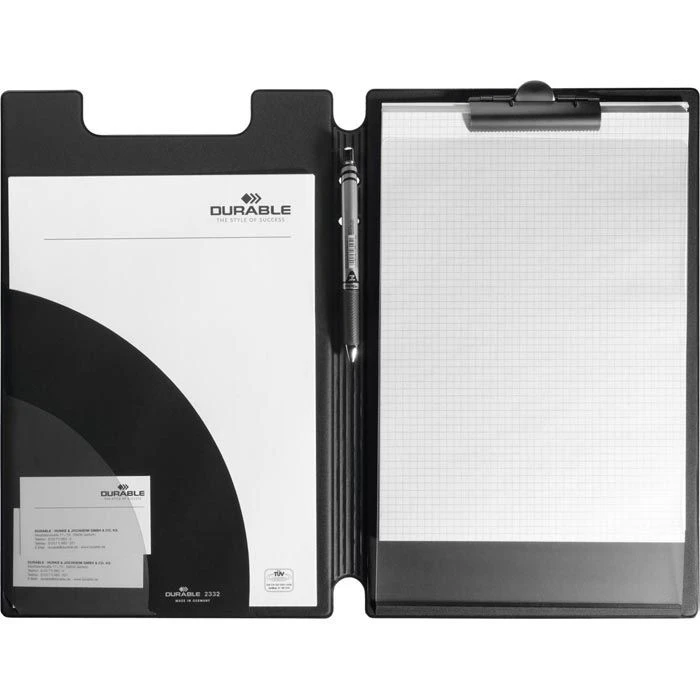 Durable Klemmbrettmappe 233201, A4+, Kunststoffbezug, Mit Stiftehalter, Schwarz 3 Durable Klemmbrettmappe 233201, A4+, Kunststoffbezug, Mit Stiftehalter, Schwarz
