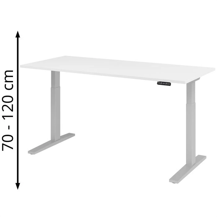 Hammerbacher Schreibtisch XMKA 19, Weiß, Elektrisch Höhenverstellbar, 180 X 70-120 X 80cm 3 Hammerbacher Schreibtisch XMKA 19, Weiß, Elektrisch Höhenverstellbar, 180 X 70-120 X 80cm