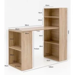 Wohnling Schreibtisch WL5.693, Sonoma Eiche, Mit Regalfach, Maße: 120 X 53cm -Geschäft Für Bürobedarf 5177edf4e8914367ba8c32546b711a32a7c2dc54 schreibtisch wohnling wl5.693 sonoma eiche