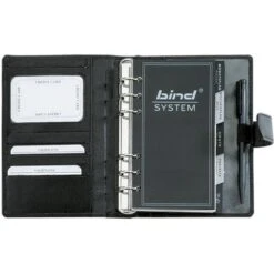 Bind Systemplaner 10111, Schwarz, Echt Leder, A6