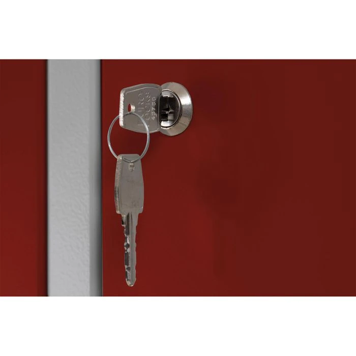 G-Office Spind WRC/4.18117.V2, Rot, Doppelspind, 4 Abteile, BxT: 117 X 50cm 8 G-Office Spind WRC/4.18117.V2, Rot, Doppelspind, 4 Abteile, BxT: 117 X 50cm – Bild 6