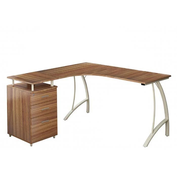 HJh-OFFICE Schreibtisch Castor, 673420, Nussbaum, Mit Standcontainer, 151,2 X 143,4cm, L-Form 3 HJh-OFFICE Schreibtisch Castor, 673420, Nussbaum, Mit Standcontainer, 151,2 X 143,4cm, L-Form