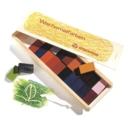 Stockmar 35600 24 Wachsmalblöcke Sortiert Holz