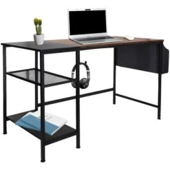 HJh-OFFICE Schreibtisch Workspace H I 830059, Mit 2 Regalfächern, Maße: 120 X 60cm, Braun -Geschäft Für Bürobedarf 543c13eed26c4daaf24d574e8660259611a67f6b schreibtisch hjh office workspace h i 830059
