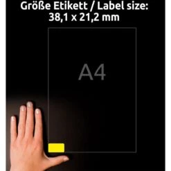 Avery Zweckform L7651Y-25 Universaletiketten, Neon-gelb, 38,1 X 21,2mm, Ablösbar, 25 Blatt, 1625 Stück -Geschäft Für Bürobedarf 582e9195fc69029aeaa5e98c6732d7ed1ad8478e universaletiketten zweckform l7651y 25 neon gelb