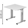 Hammerbacher Schreibtisch O-Serie, Weiß, Höhenverstellbar, 80 X 65-85 X 80cm -Geschäft Für Bürobedarf 59521e7932204eda7d79136b7325dc4a79af3f11 schreibtisch hammerbacher o serie weiss