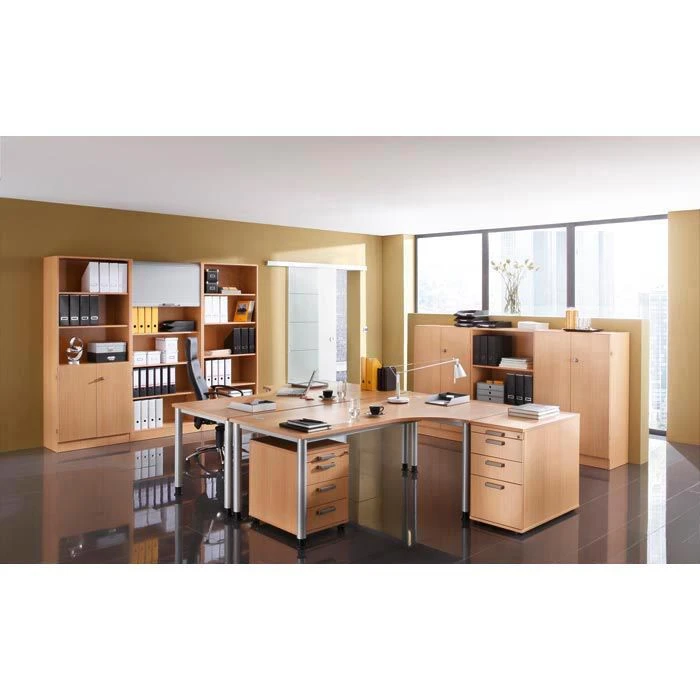 Hammerbacher Schreibtisch H-Serie, Buche, Höhenverstellbar, 80 X 68,5-81 X 80cm 5 Hammerbacher Schreibtisch H-Serie, Buche, Höhenverstellbar, 80 X 68,5-81 X 80cm – Bild 3