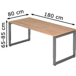 Hammerbacher Schreibtisch R-Serie, Verstellbar, 180 X 65-85 X 80, Nussbaum / Graphit -Geschäft Für Bürobedarf 5f076f695c541431e6e8dd7ba89660b590426b93 schreibtisch hammerbacher r serie