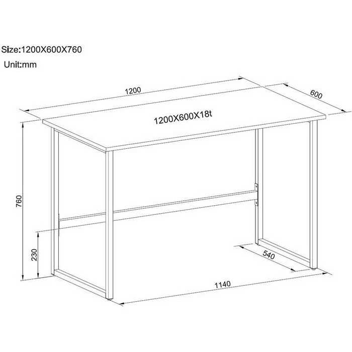 HJh-OFFICE Schreibtisch Workspace Light 674250, Maße: 120 X 60cm, Buche 5 HJh-OFFICE Schreibtisch Workspace Light 674250, Maße: 120 X 60cm, Buche – Bild 3