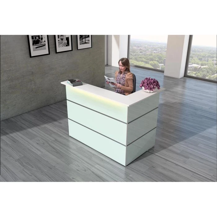Kerkmann Empfangstheke Atlantis, Weiß / Weiß, 150 X 110 X 92cm, Kompakttheke 6 Kerkmann Empfangstheke Atlantis, Weiß / Weiß, 150 X 110 X 92cm, Kompakttheke – Bild 4