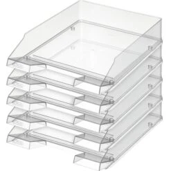 Herlitz Briefablage 9923202, A4, Glasklar, Kunststoff, 5 Stück