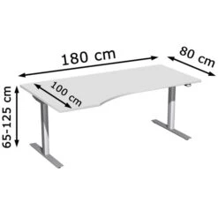 Geramöbel Schreibtisch Elektro Flex, Lichtgrau, Elektrisch Höhenverstellbar, 180 X 100cm, Freiform -Geschäft Für Bürobedarf 6e6b22aaaa173cb0af4fcad0848fa9fb1c7ab51c schreibtisch geramoebel elektro flex lichtgrau