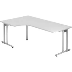 Hammerbacher Schreibtisch N-Serie, Weiß, Maße: 200 X 120cm, L-Form