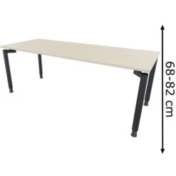 Fm-Büromöbel Schreibtisch Fm11, Königsahorn, Höhenverstellbar, 200 X 68-82 X 80cm