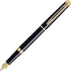Waterman Füller Hemisphere G.C., S0920630, Edelstahl, Vergoldet, Schwarz Glänzend, Feder M