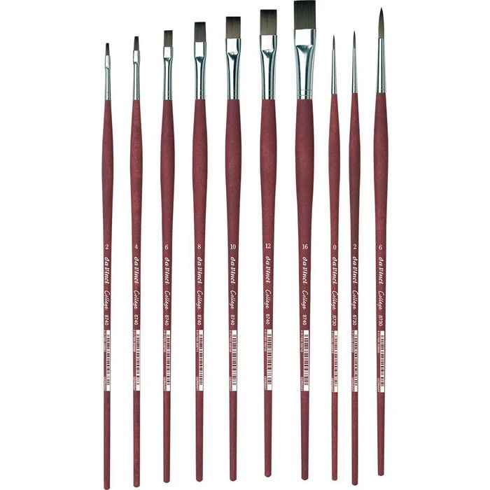 Da Vinci Da-Vinci Pinsel College 5403, 10 Stück, Haarpinsel Flach + Rund, In Geschenkdose 3 Da Vinci Da-Vinci Pinsel College 5403, 10 Stück, Haarpinsel Flach + Rund, In Geschenkdose